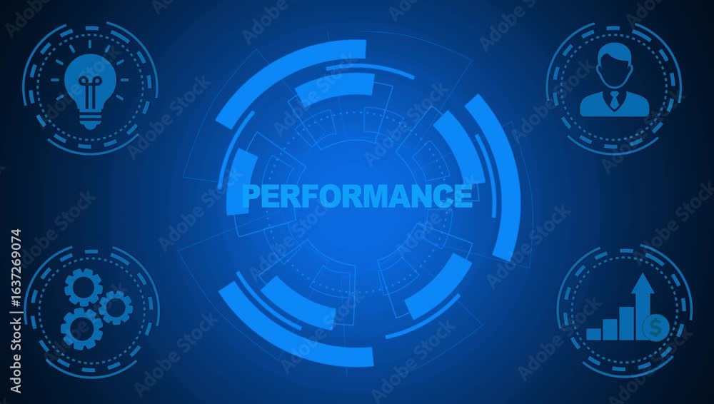 Poster kpi key performance indicator increase optimization business and industrial process.