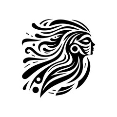 Obraz premium tribal mask of the dancer, flowing lines and dynamic shapes