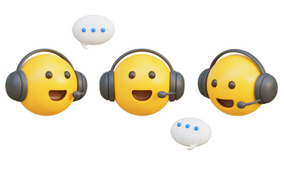 counselor wearing a talking headset emoji 3D graphic