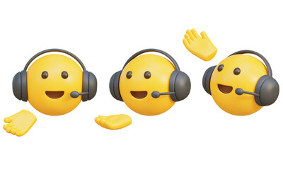 counselor wearing a talking headset emoji 3D graphic