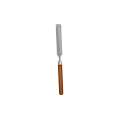 Vector graphic of a wood handle chisel isolated on a white background.