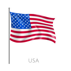 American Flag Waving Stars and Stripes Illustration