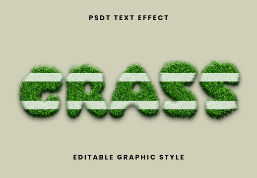 Green Grass Font Stripe Nature Organic Text Effect
