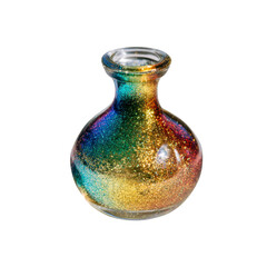 Rainbow Glitter Filled Glass Vase - Decorative Home Decor