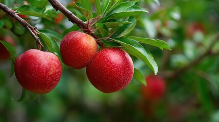 Obraz premium Harvesting ripe plums orchard food photography greenery close-up