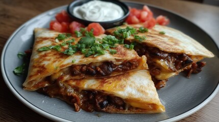 Delicious quesadilla recipe home kitchen food photography cozy setting
