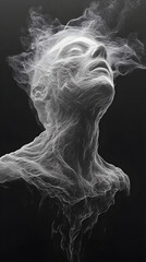 smoky man on black background