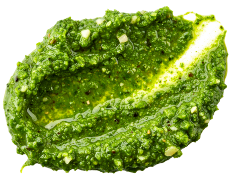 Pesto sauce smear isolated on transparent background