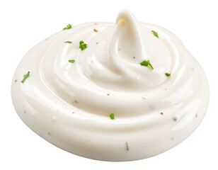 Ranch dressing smear isolated on transparent background
