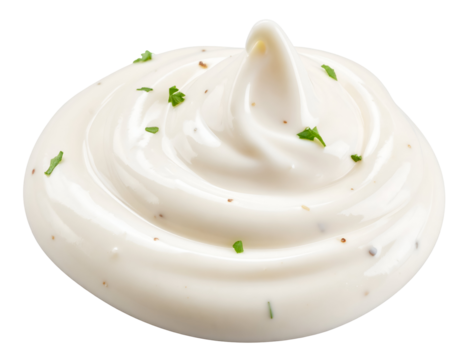 Ranch dressing smear isolated on transparent background