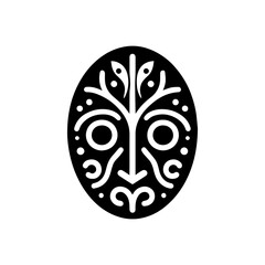 Fototapeta premium tribal mask symbolizing fertility, using plant or vine motifs
