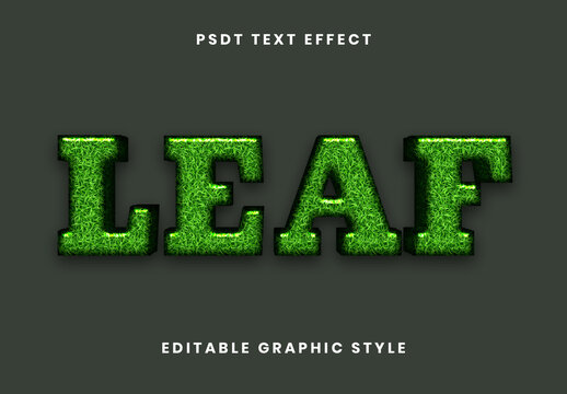 Green Grass Font Leaf Nature Eco Text Effect