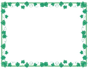 Fototapeta premium frame with green leaves