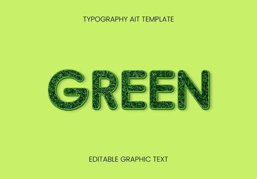 Green Ecology Font Nature Grass Organic 3D Text Effect