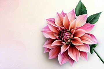 Stunning watercolor artwork featuring a vibrant dahlia bloom.