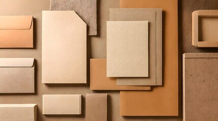 Fototapeta premium Brown kraft paper stationery mockup