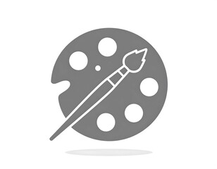 Gray palette and brush icon