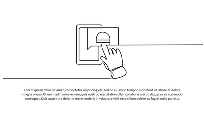 One line of online ordering. Abstract minimal continuous line.