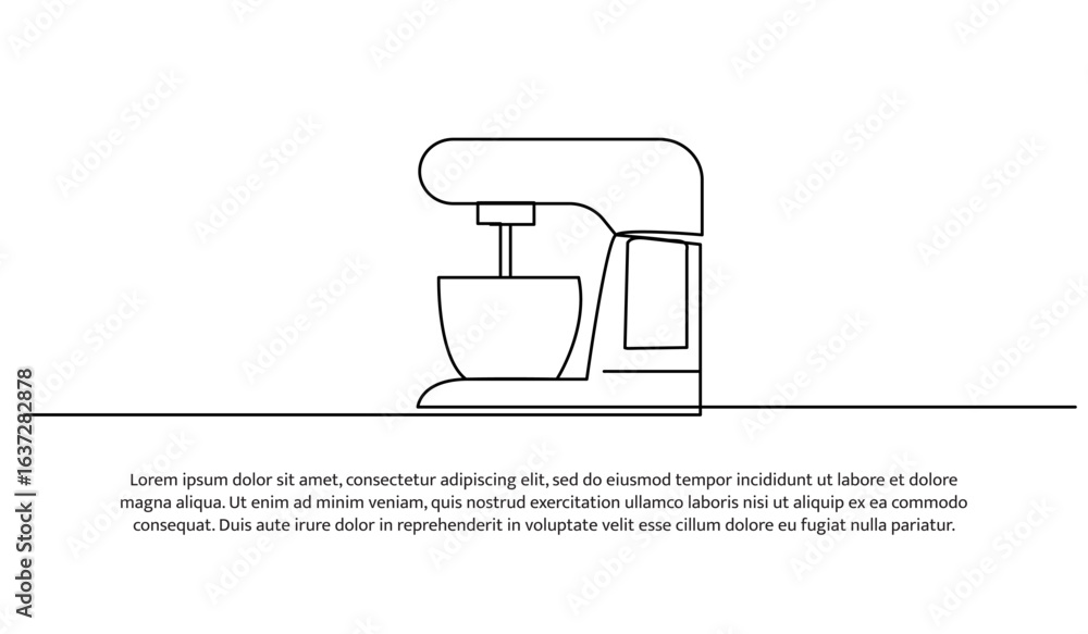 Aufkleber one line of mixer grinder. abstract minimal continuous line.