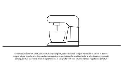 One line of mixer grinder. Abstract minimal continuous line.