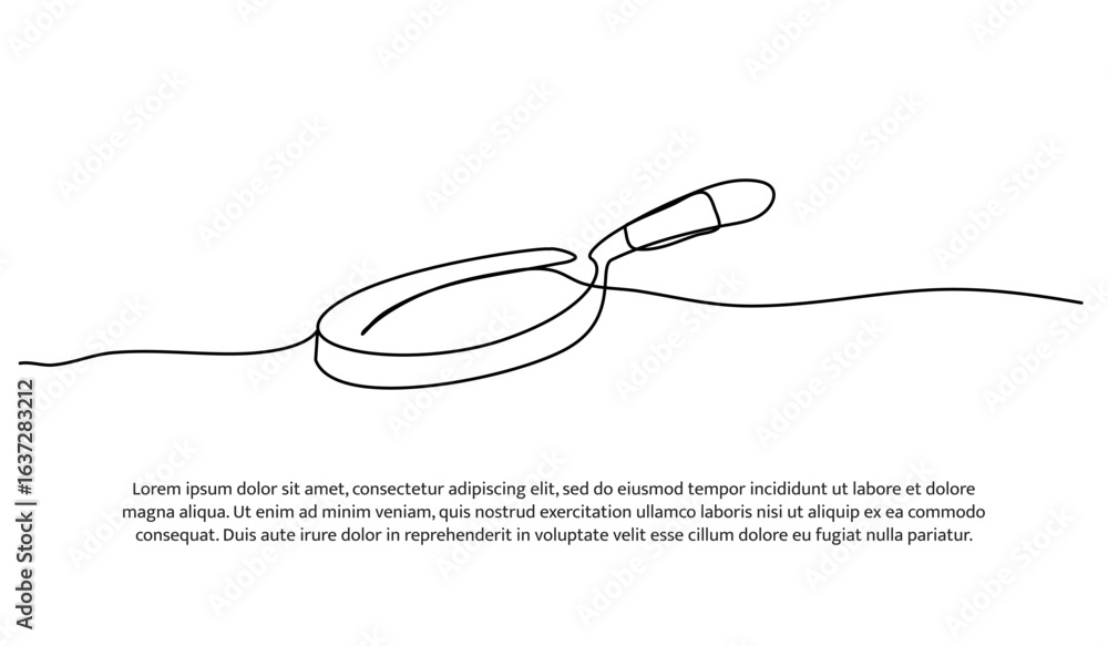 Aufkleber one line of teflon. abstract minimal continuous line.