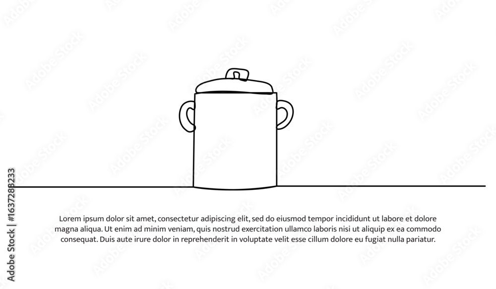 Aufkleber one line of pan. abstract minimal continuous line.
