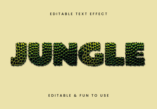 Green And Yellow Animal Font Jungle Reptile Skin Wild Text Effect