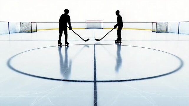 Ice hockey players on a rink