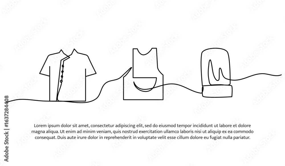 Aufkleber continuous line design of waiters uniform. single line decorative element drawn on white.