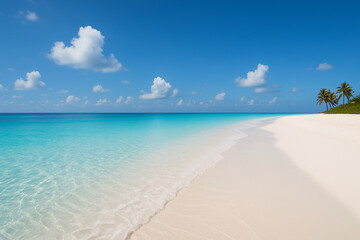 Fototapeta premium Idyllic tropical beach with turquoise water and white sand