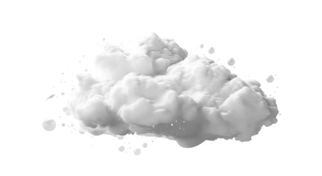 A stylized, puffy white cloud