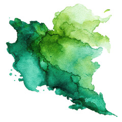 Watercolor abstract artwork in various shades of green showcasing fluid textures and layered hues