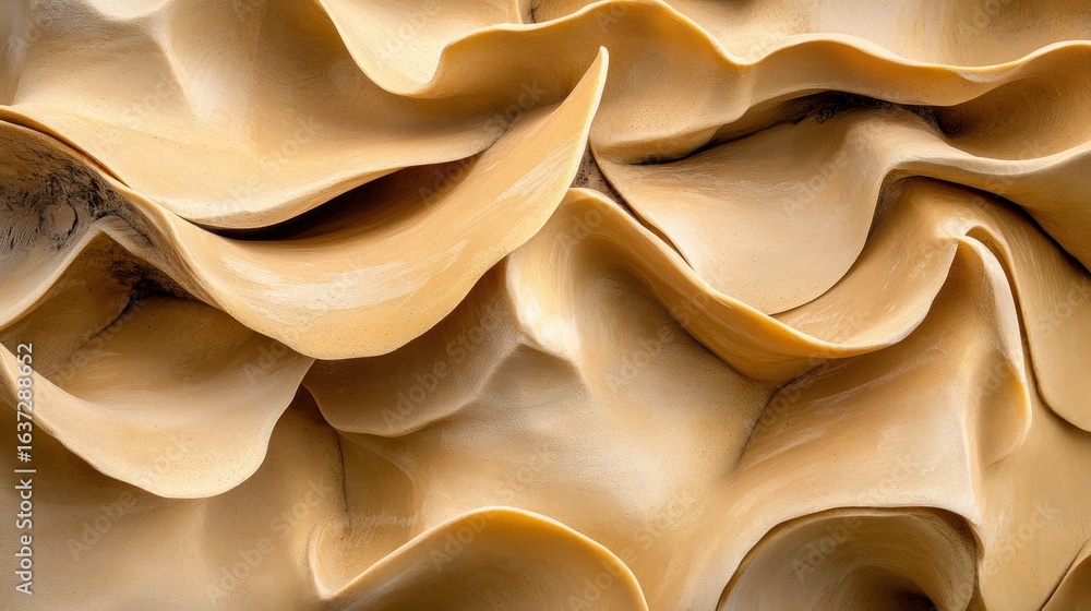 Aufkleber abstract waves of beige fabric creating a textured background art design
