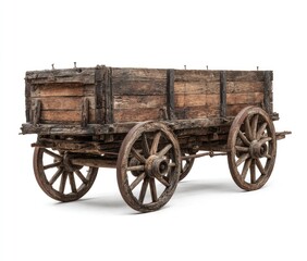 Fototapeta premium Aged wooden wagon, side view (1)