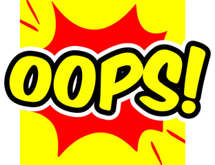 Cartoon comic sign burst clouds. Speech bubble, Oops sign expression and pop art text frames. Comics mem expressions speech, superhero book Oops label. Isolated vector symbols set