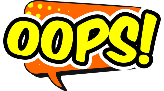 Cartoon comic sign burst clouds. Speech bubble, Oops sign expression and pop art text frames. Comics mem expressions speech, superhero book Oops label. Isolated vector symbols set