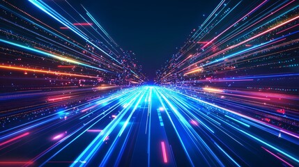 Obraz premium futuristic 5g line internet network high speed technology background. vector illustration fantastic hi-tech design.