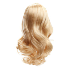Naklejka premium Blonde wavy hair styled elegantly image, Isolated On White, Png Transparent, Cut Out