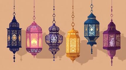 Colorful hanging lanterns