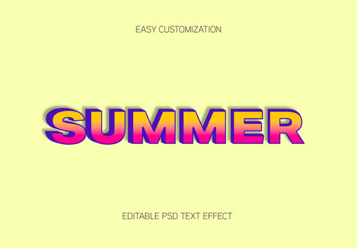 Yellow And Fuchsia Summer Font Gradient Tropical Fun Text Effect