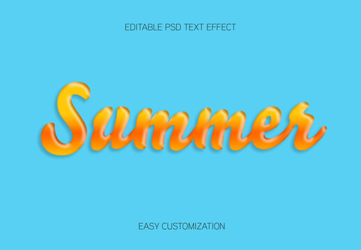 Yellow And Orange Summer Font Script Beach Gradient Text Effect