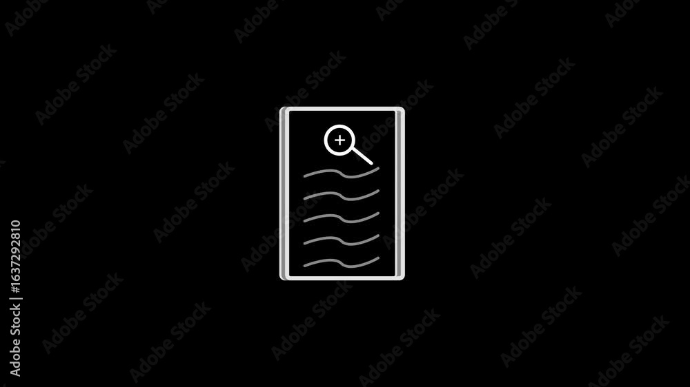 Poster glowing checklist document paper icon concept loop animation video with alpha channel.