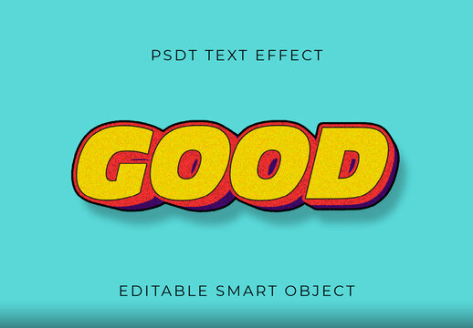 Yellow And Red Glitter Font Texture Good Retro Comic Text Effect