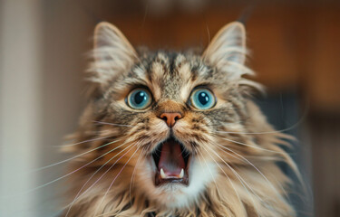 Fototapeta premium Cute shocked cat