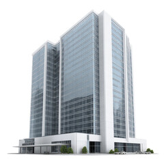 Obraz premium Modern glass office building in a bustling urban area during daylight