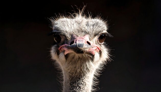 Close-up of an ostrich's head and neck - Powered by Adobe