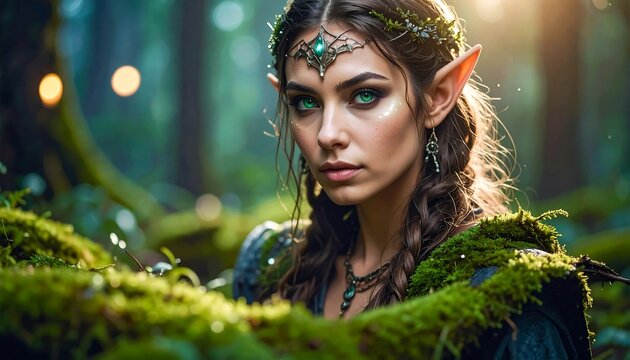 Mystical forest elf portrait