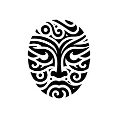Naklejka premium Tribal masks showing wind, rotating or curved lines