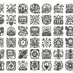 Modern Line Art Icons.
