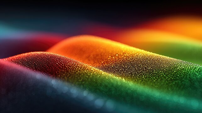 Colorful Foggy Abstract Background with Organic Mesh and Glowing Particles